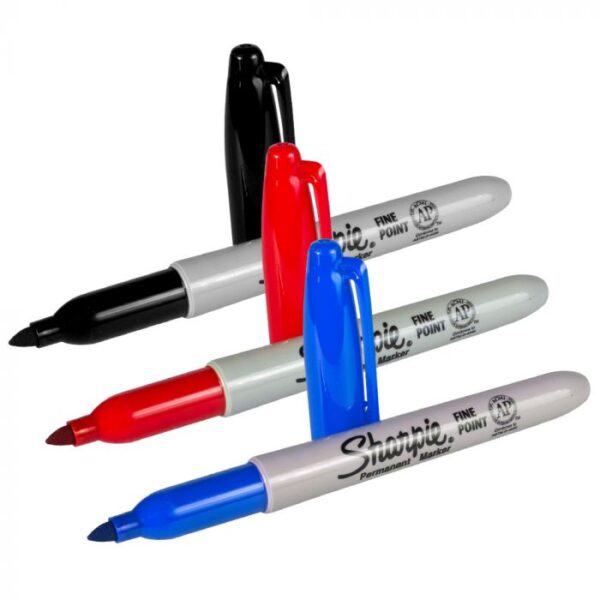 Set 3 Sharpie Punta Fine 1mm – Blu Rosso Nero Open Tattoo Supply