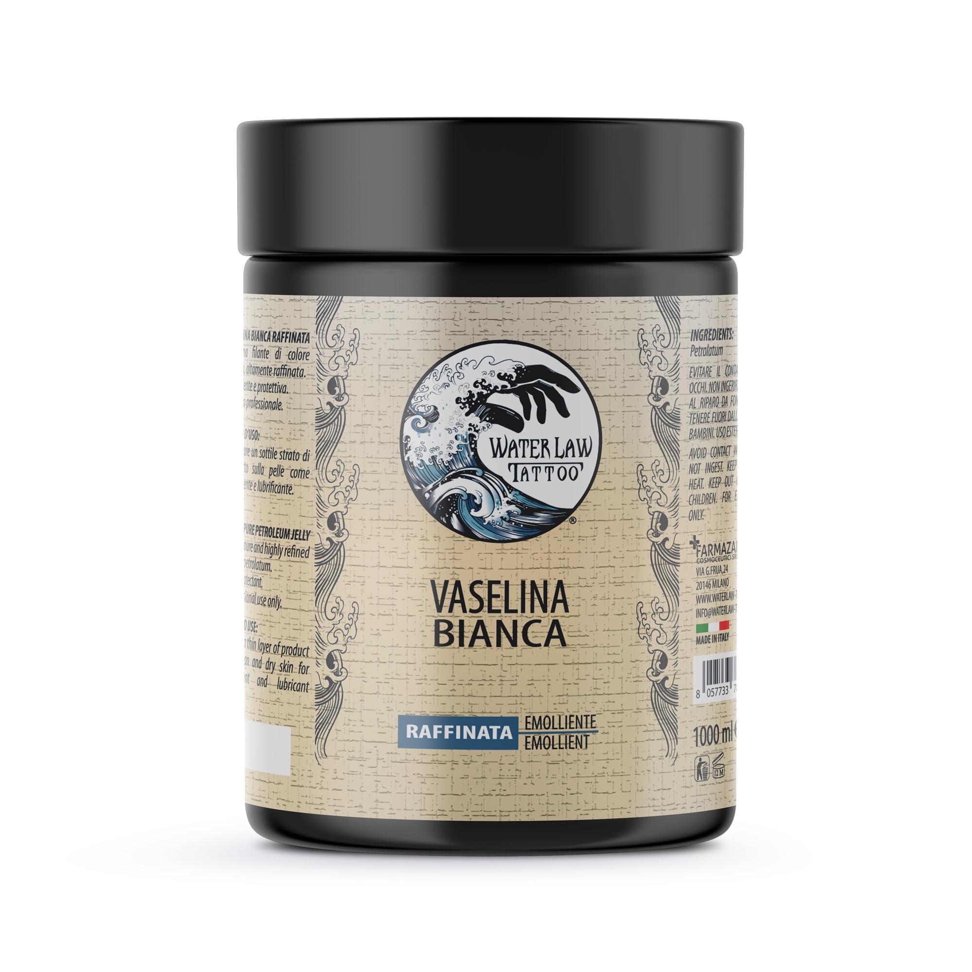 Vaselina Bianca Purissima – 1000 ml – Altamente raffinata Open Tattoo Supply