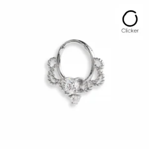 Piercing Septum ring in acciaio chirurgico con pietra zircone Open Tattoo Supply