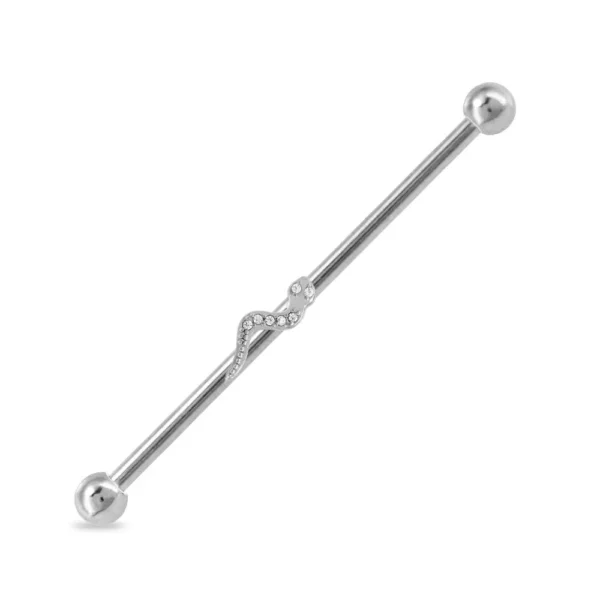 Piercing Industrial in acciaio 316L con Serpente Open Tattoo Supply