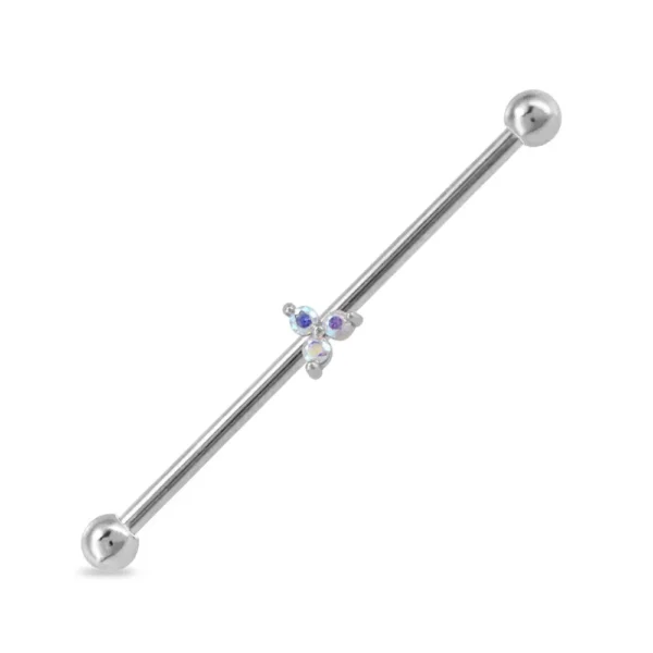 Piercing Industrial in acciaio 316L con zirconi Open Tattoo Supply