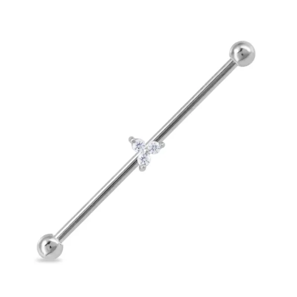 Piercing Industrial in acciaio 316L con zirconi Open Tattoo Supply