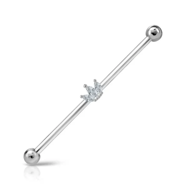 Piercing Industrial in acciaio 316L con Zirconi Open Tattoo Supply