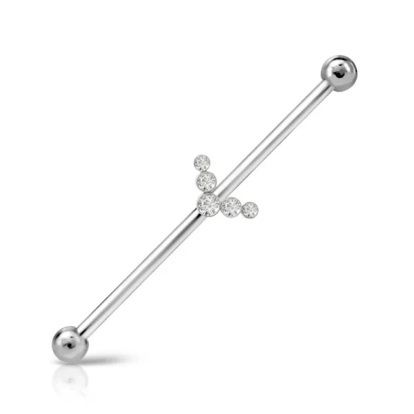 Piercing Industrial in acciaio 316L con Zirconi Open Tattoo Supply