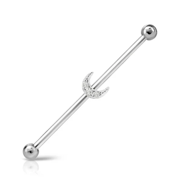 Piercing Industrial in acciaio 316L con Luna Open Tattoo Supply