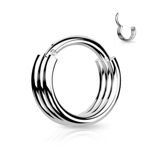 Piercing Segment Ring in acciaio 316L Triple Open Tattoo Supply