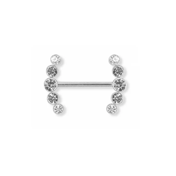 Barbell Piercing Capezzolo in acciaio 316L con Pietre Open Tattoo Supply