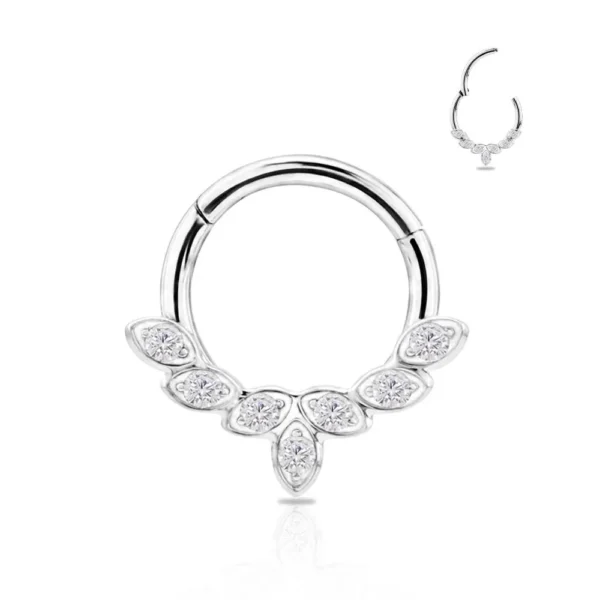 Piercing Segment Ring in acciaio 316L con Brillantini Open Tattoo Supply