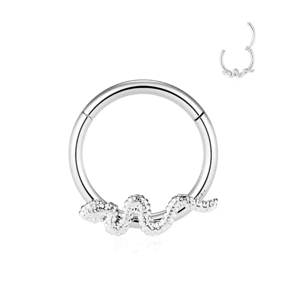 Piercing Segment Ring in acciaio 316L con Serpente Open Tattoo Supply