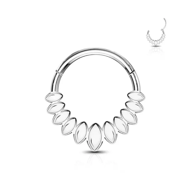 Piercing Segment Ring in Acciaio 316L Argento Open Tattoo Supply