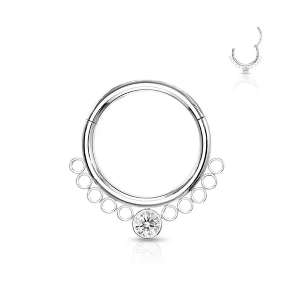 Piercing Segment Ring con Cerchi in Acciaio 316L Argento Open Tattoo Supply