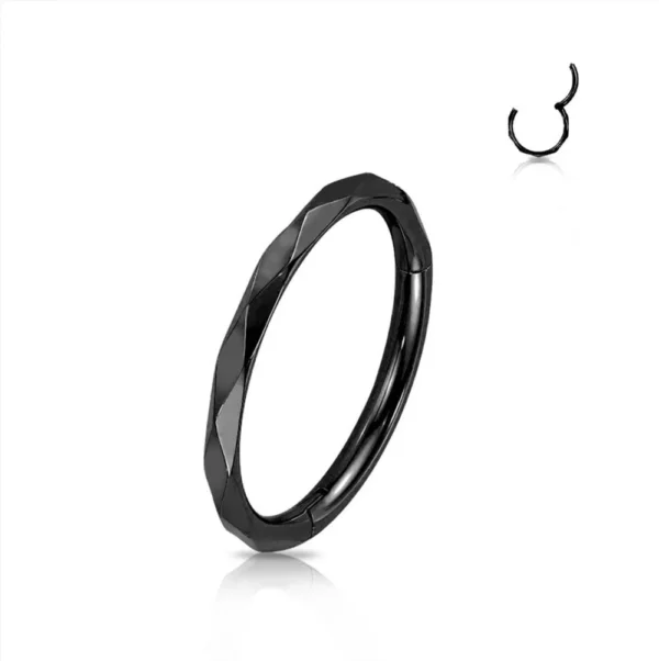 Piercing Segment Ring in acciaio 316L Nero Open Tattoo Supply