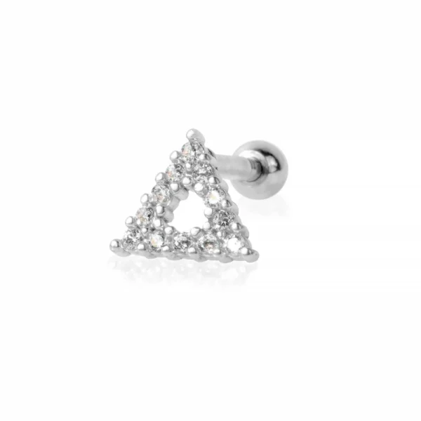 Piercing Helix in acciaio 316L triangolo con zirconi Open Tattoo Supply