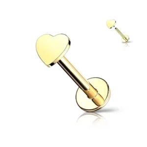 Piercing Labret in acciaio 316L a forma di Cuore Open Tattoo Supply