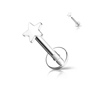 Piercing Labret in acciaio 316L a forma di Stella Open Tattoo Supply