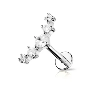 Piercing Cluster in Acciaio 316L con Cristalli Open Tattoo Supply