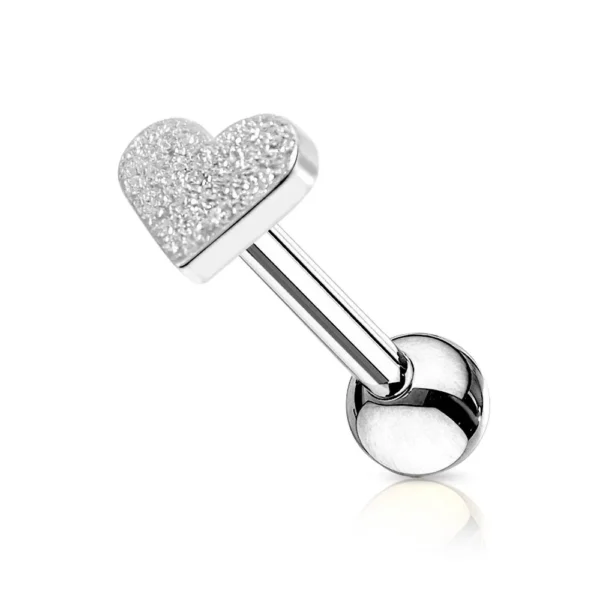 Piercing Helix con Cuore Acciaio 316L Argento Open Tattoo Supply