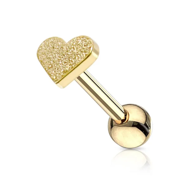 Piercing Helix con Cuore Acciaio 316L Oro Open Tattoo Supply