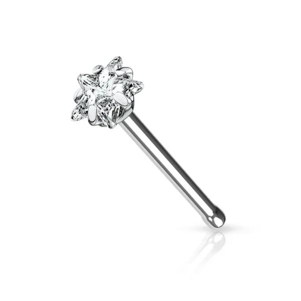 Piercing Naso in Acciaio 316L con Pietra Stella Bianco Open Tattoo Supply