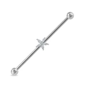 Piercing Industrial in acciaio 316L con Fiore Open Tattoo Supply