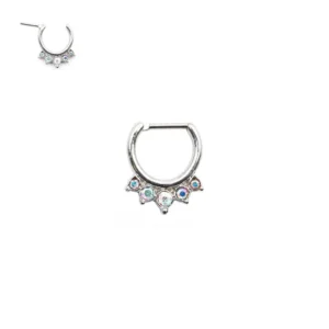 Piercing Septum Clicker in acciaio 316L con pietre Open Tattoo Supply