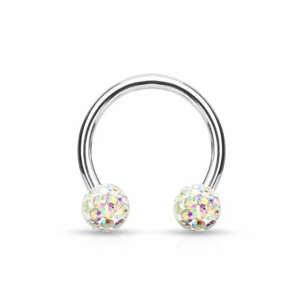 Piercing Smiley Circular Barbell in acciaio 316L con cristalli Swarovski Open Tattoo Supply