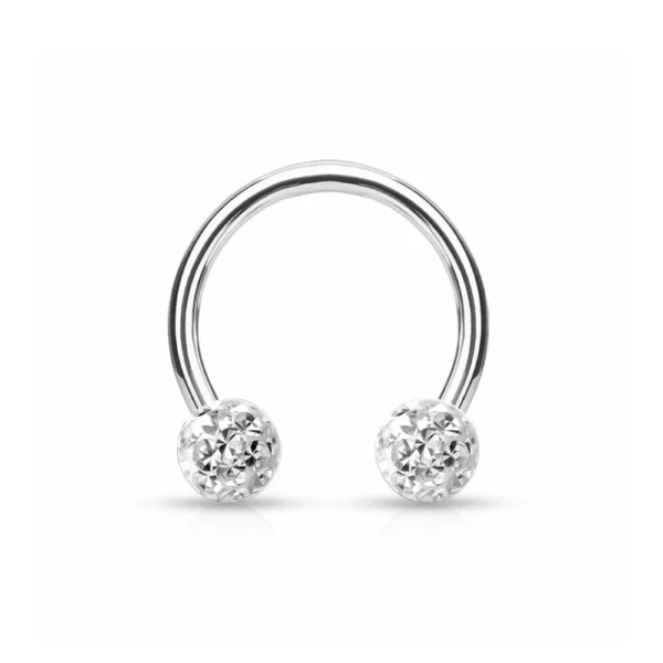 Piercing Smiley Circular Barbell in acciaio 316L con cristalli Swarovski Open Tattoo Supply