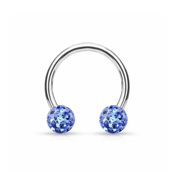 Piercing Smiley Circular Barbell in acciaio 316L con cristalli Swarovski Open Tattoo Supply