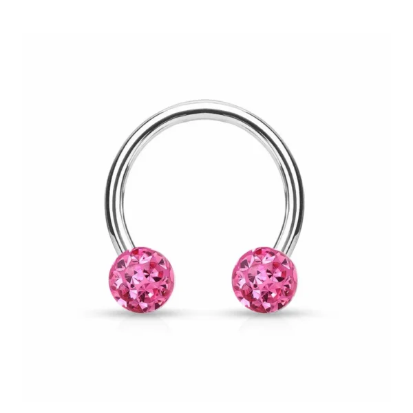 Piercing Smiley Circular Barbell in acciaio 316L con cristalli Swarovski Open Tattoo Supply