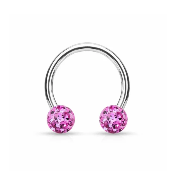 Piercing Smiley Circular Barbell in acciaio 316L con cristalli Swarovski Open Tattoo Supply