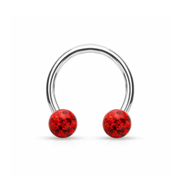 Piercing Smiley Circular Barbell in acciaio 316L con cristalli Swarovski Open Tattoo Supply