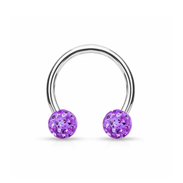 Piercing Smiley Circular Barbell in acciaio 316L con cristalli Swarovski Open Tattoo Supply