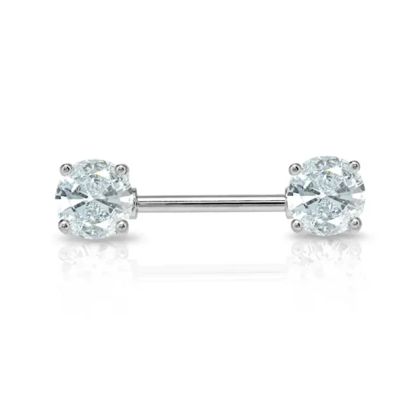 Barbell Piercing Capezzolo in acciaio 316L con brillantini Open Tattoo Supply