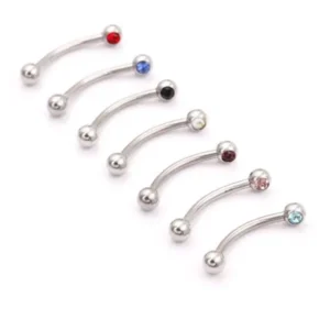 Piercing Sopracciglio Eyebrow in acciaio 316L con brillantino