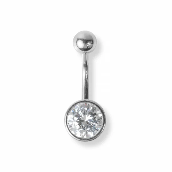 Piercing Ombelico in acciaio 316L con brillantino Open Tattoo Supply