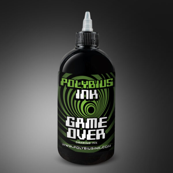 Polybius Ink – Game Over Black Drawing 250ml Open Tattoo supply